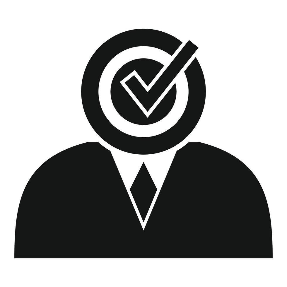 Approved office workker icon, simple style vector