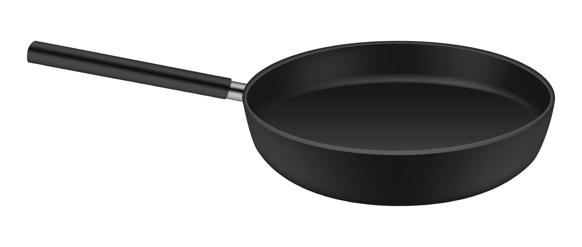 Frying pan icon, realistic style vector