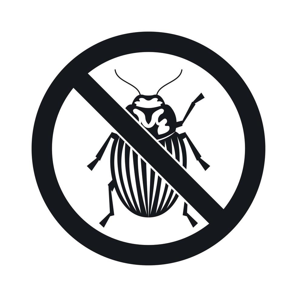 No potato beetle sign icon, simple style vector