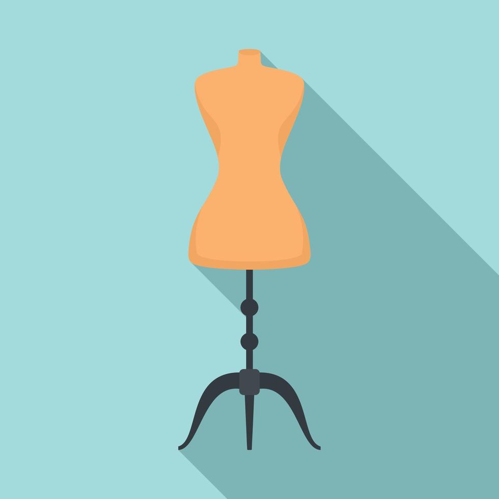 Mannequin dressmaker icon, flat style vector