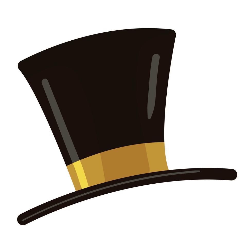 Top hat icon, cartoon style vector