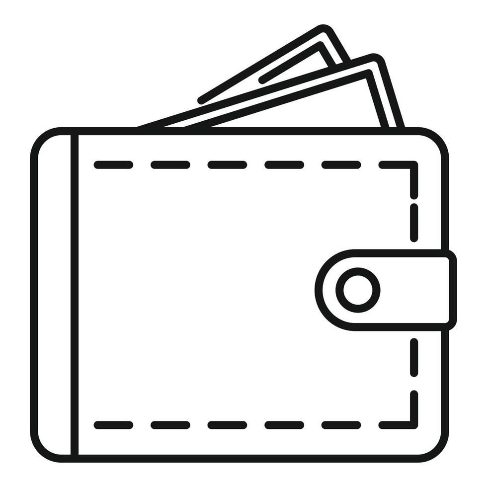 Personal wallet icon, outline style vector