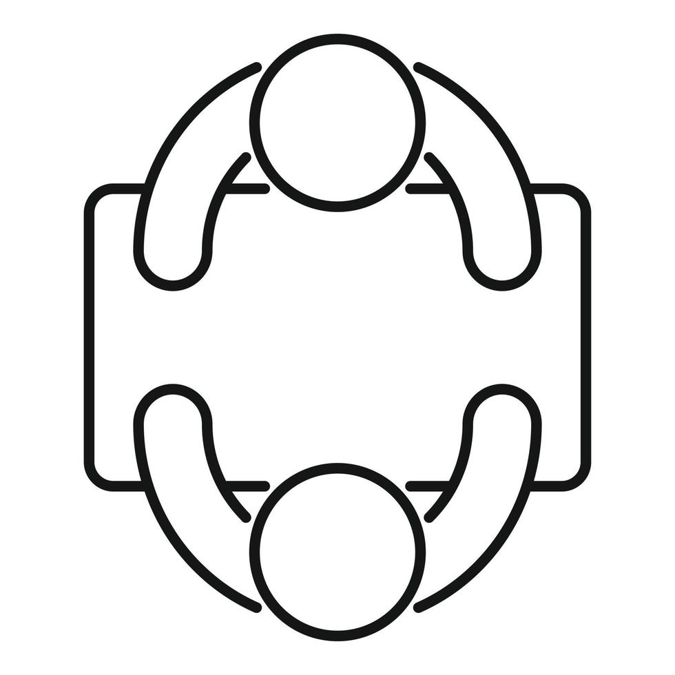 Table people conversation icon, outline style vector