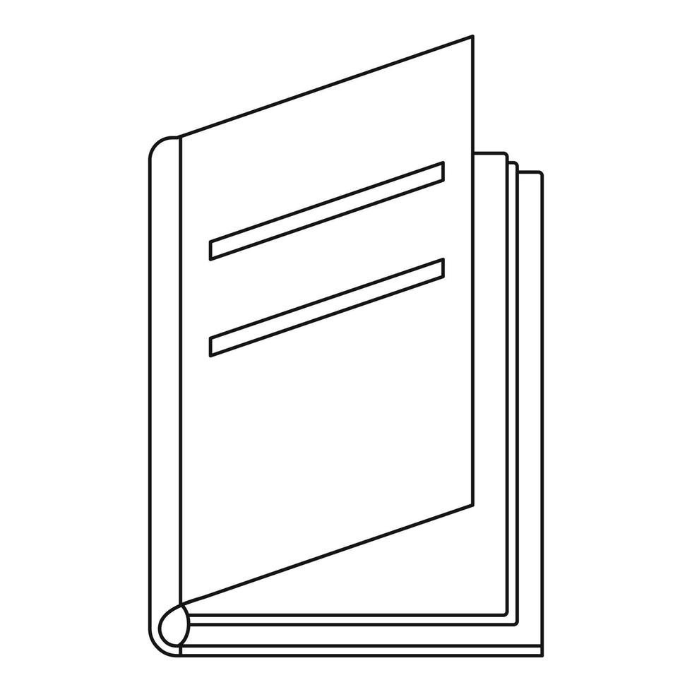 Textbook icon, outline style. vector