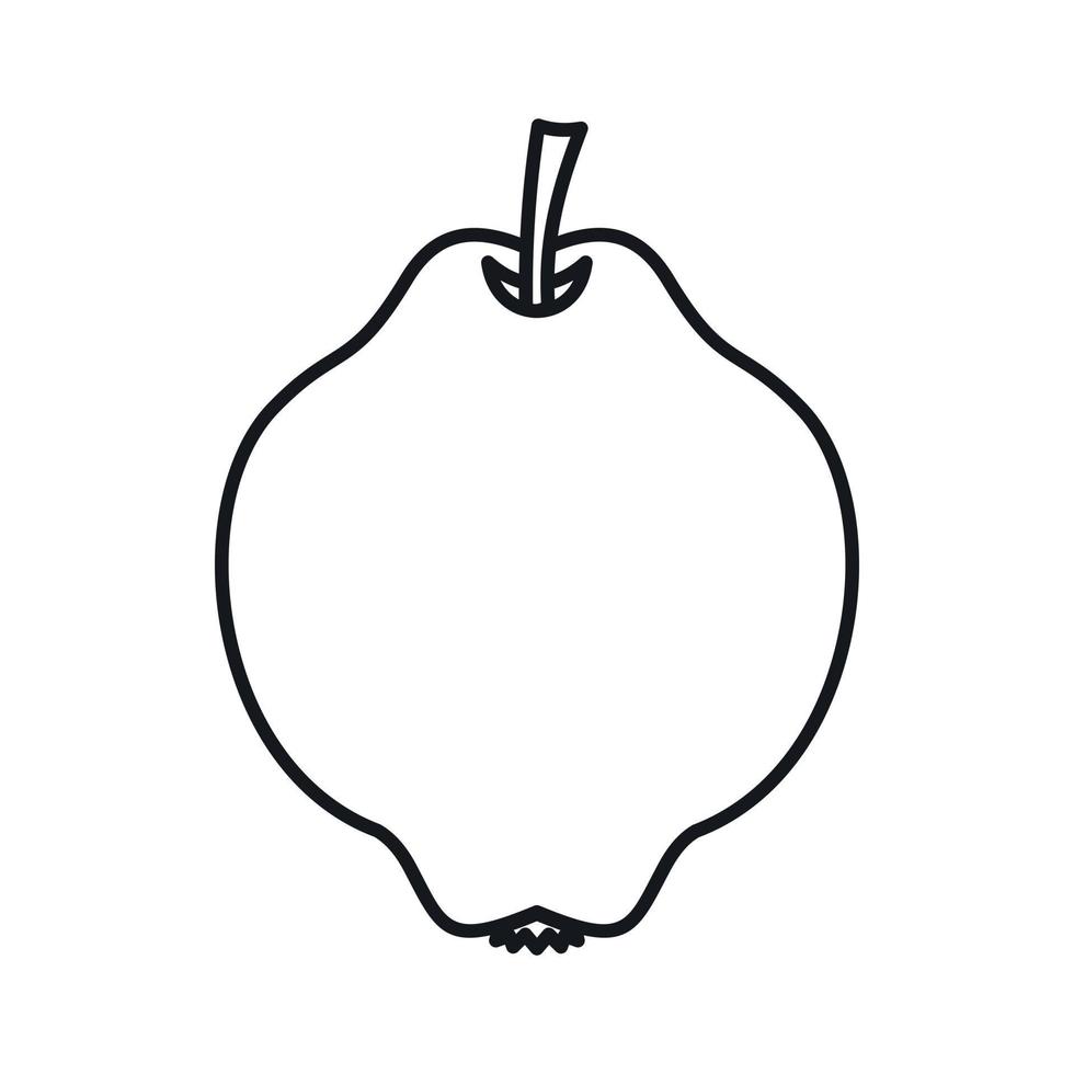 Quince fruit icon, outline style vector