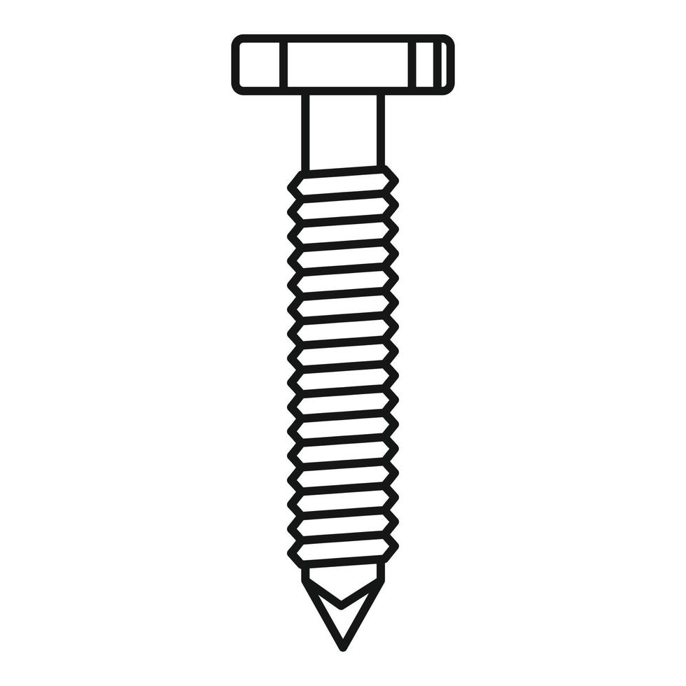 Screw-bolt head icon, outline style vector