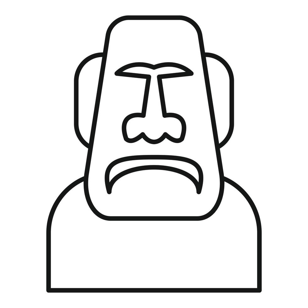 Spirituality moai head icon, outline style vector