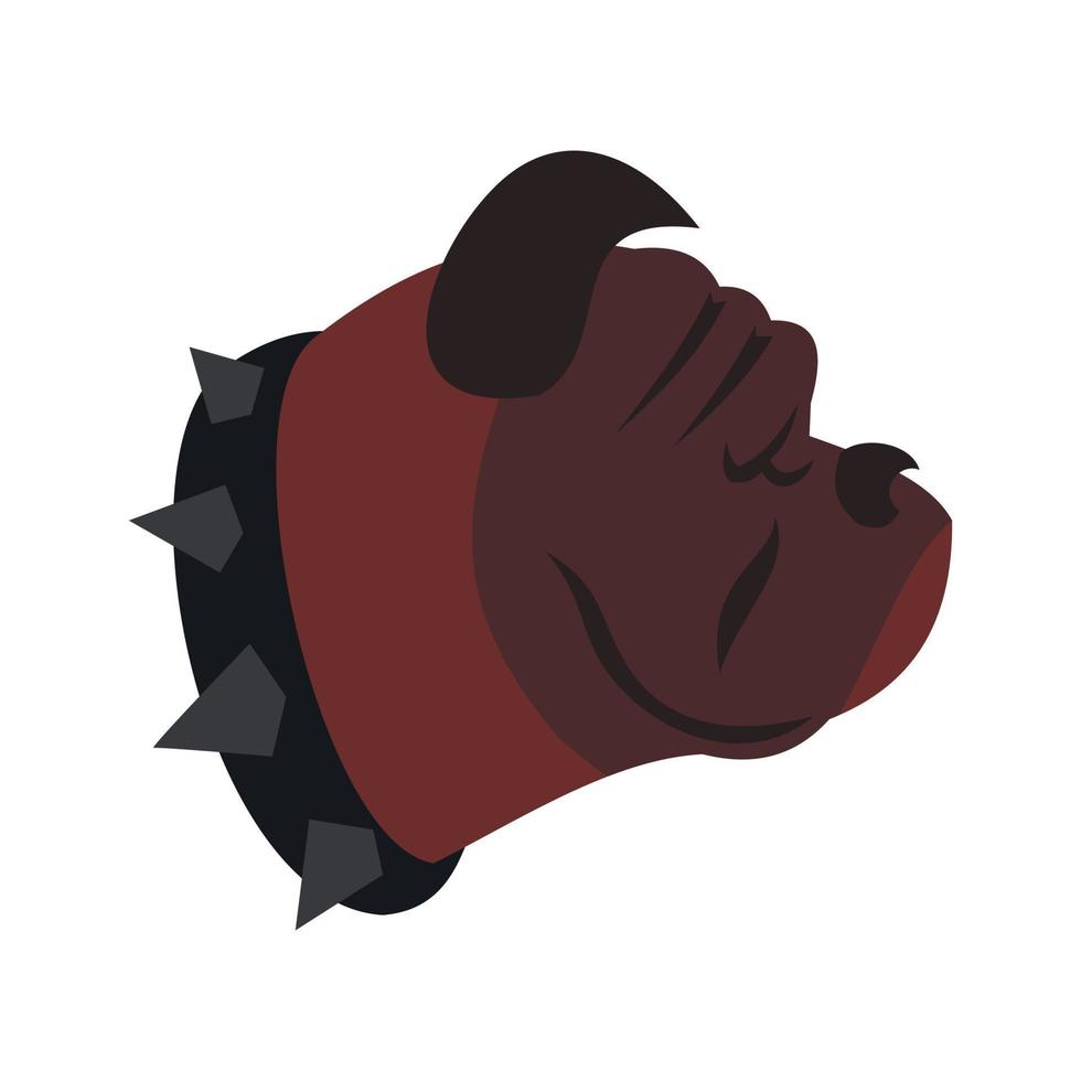 icono de perro bulldog, estilo plano vector