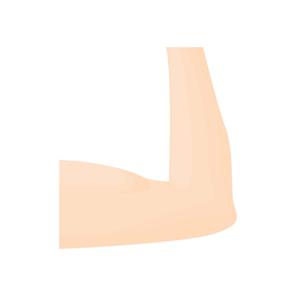 Arm showing biceps muscle icon, cartoon style vector