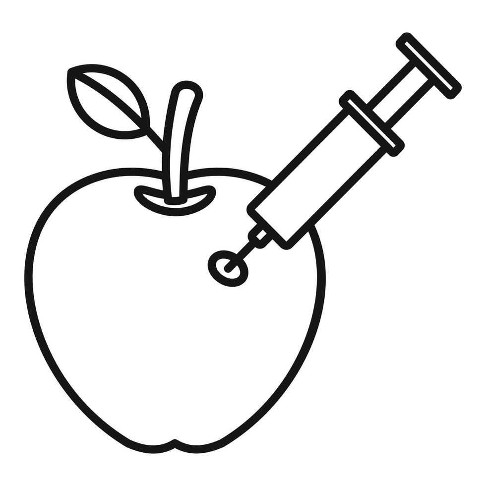 ADN modificar icono de manzana, estilo de esquema vector