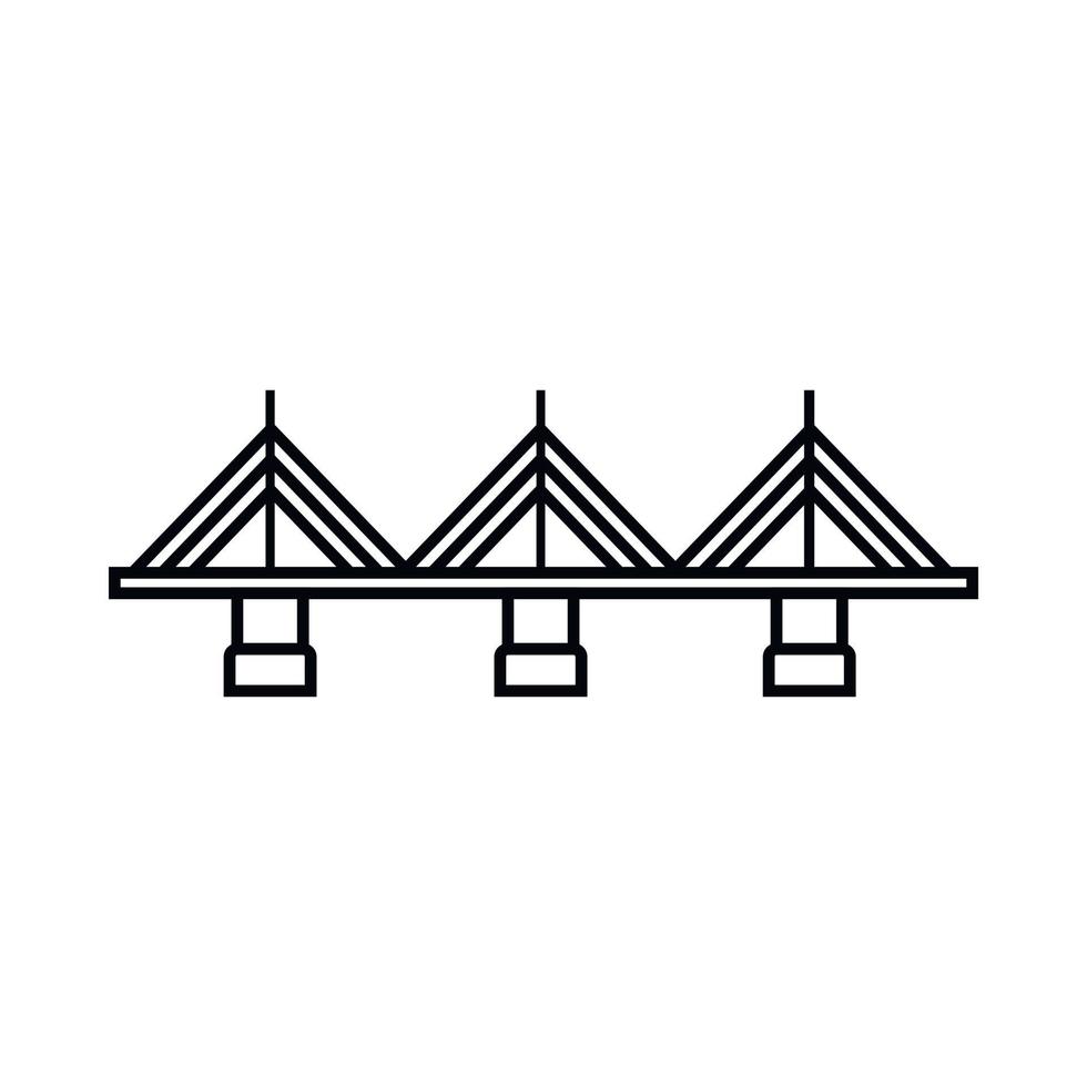 icono de puente, estilo de contorno vector