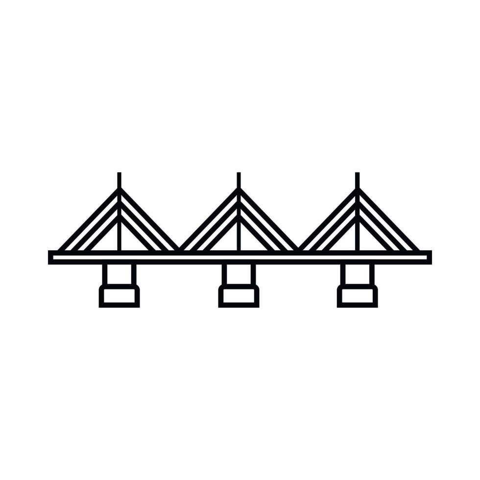 Bridge icon, outline style vector