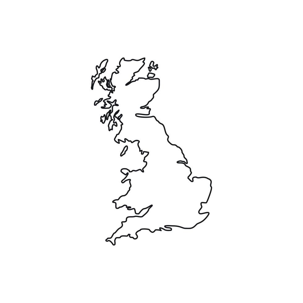 Map of Great Britain icon, outline style vector