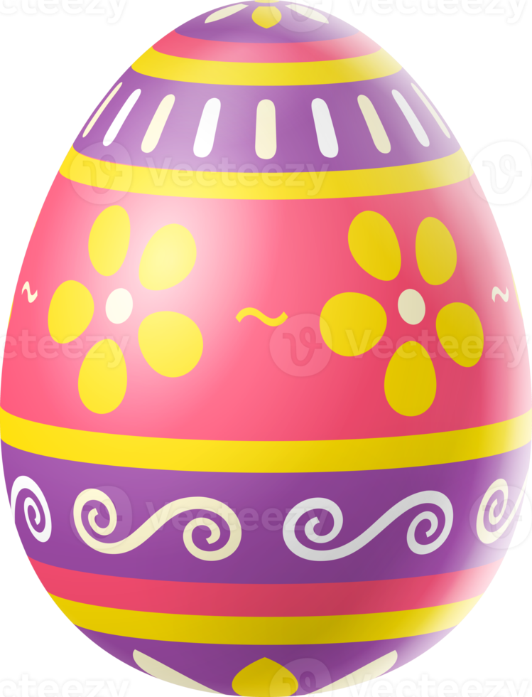 Happy Easter Day colorful egg isolated png