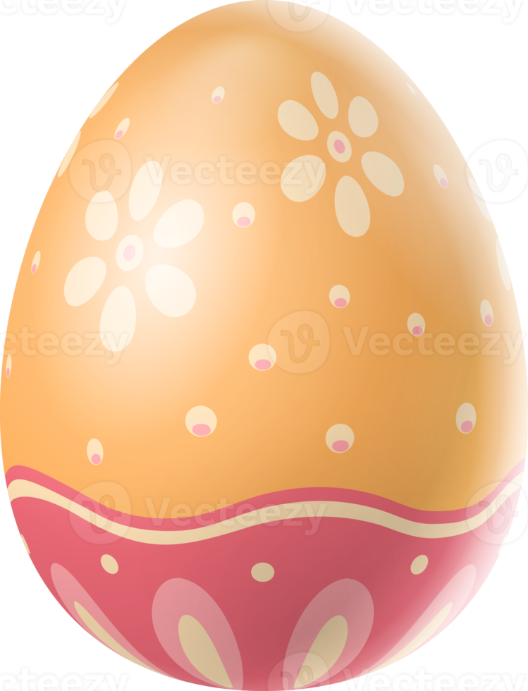 Happy Easter Day colorful egg isolated png