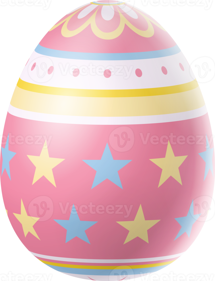Happy Easter Day colorful egg isolated png