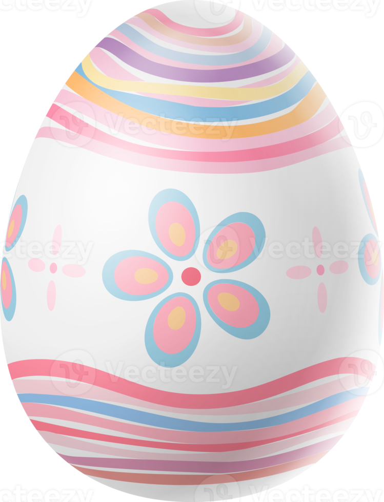 Happy Easter Day colorful egg isolated png