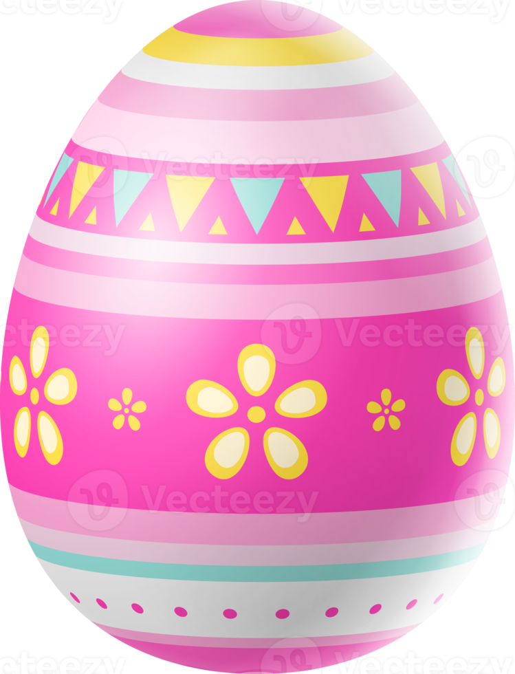 Happy Easter Day colorful egg isolated png