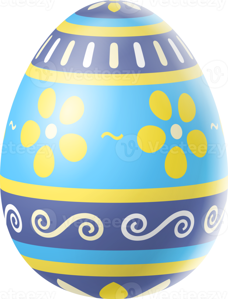 Happy Easter Day colorful egg isolated png