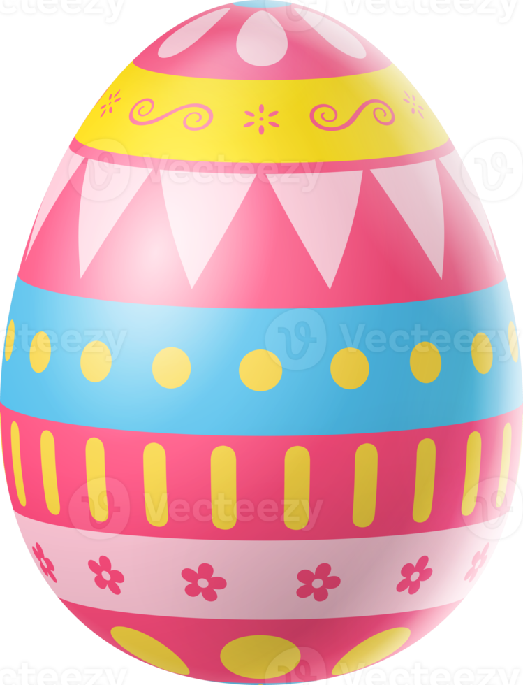Happy Easter Day colorful egg isolated png