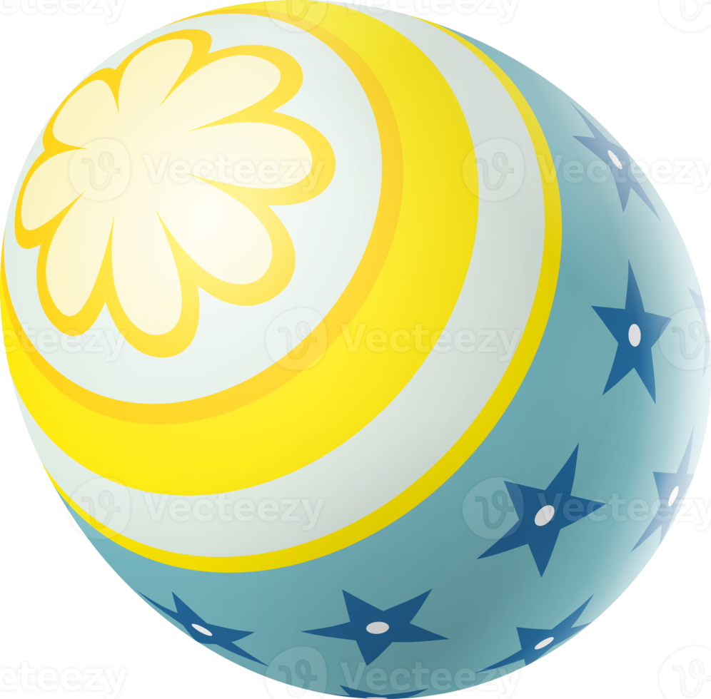 Happy Easter Day colorful egg isolated png