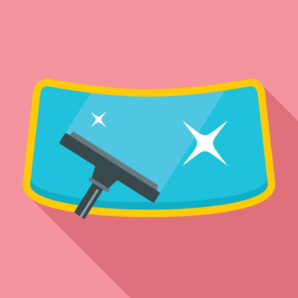 Clean car windscreen icon, flat style vector