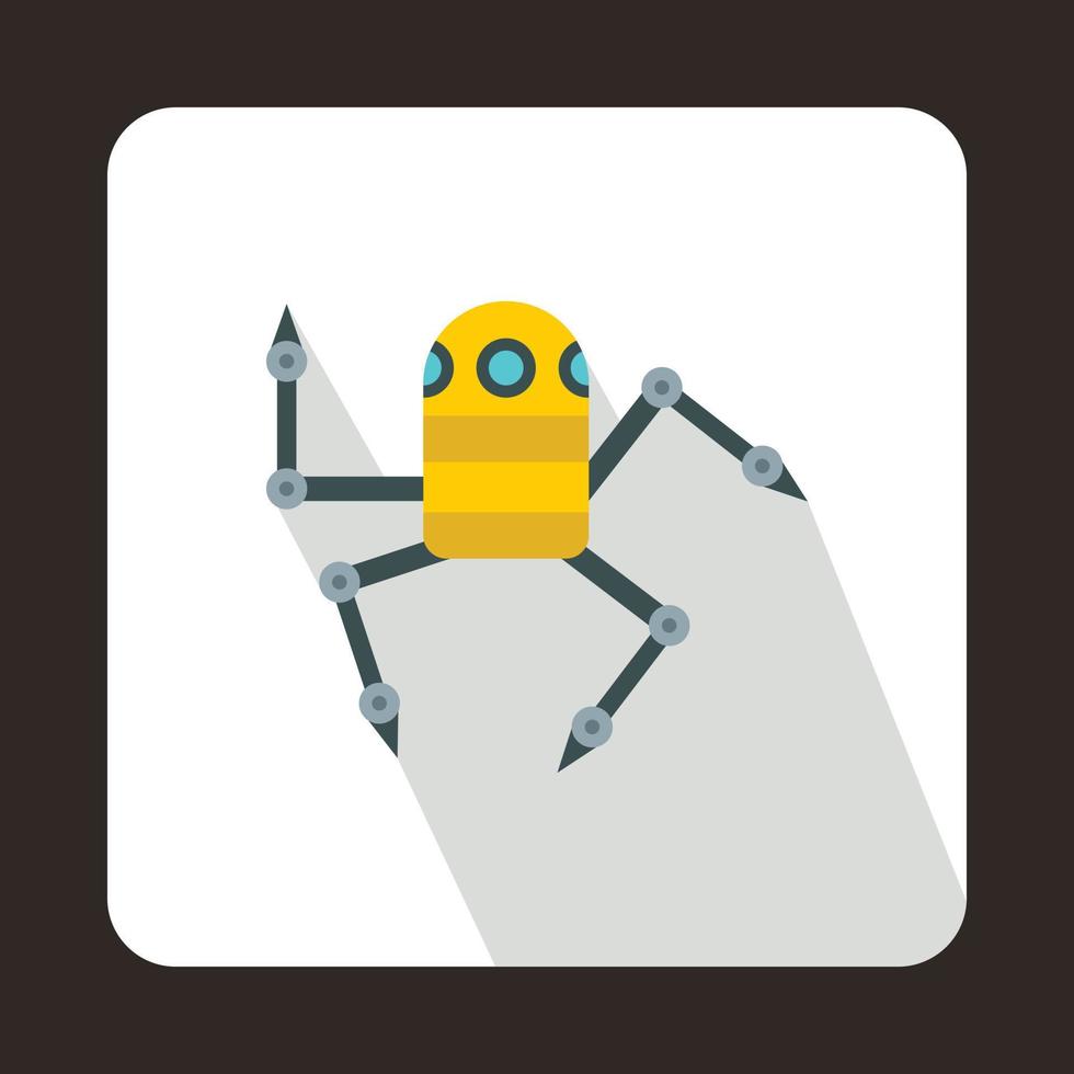 Robot spider icon, flat style vector