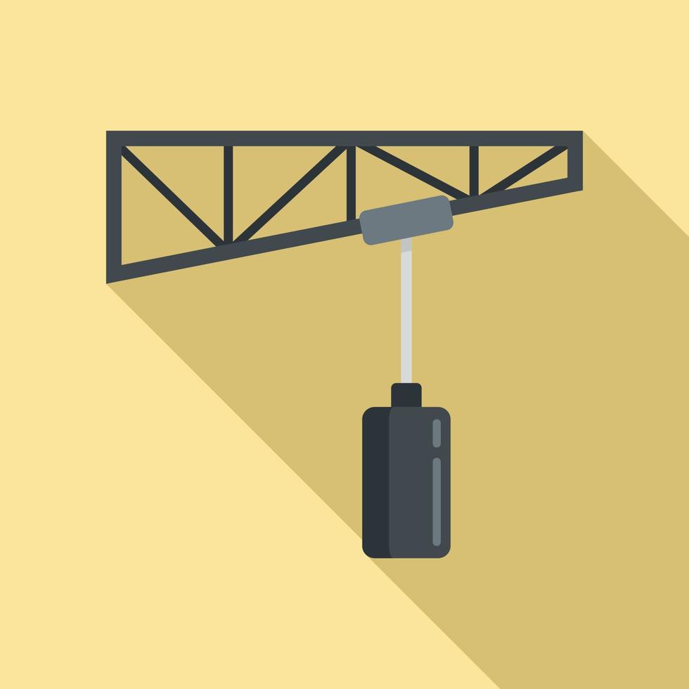 Demolition hand crane icon, flat style vector