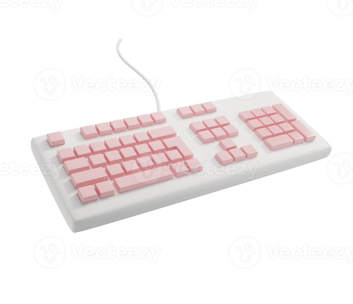 3D pink keyboard png