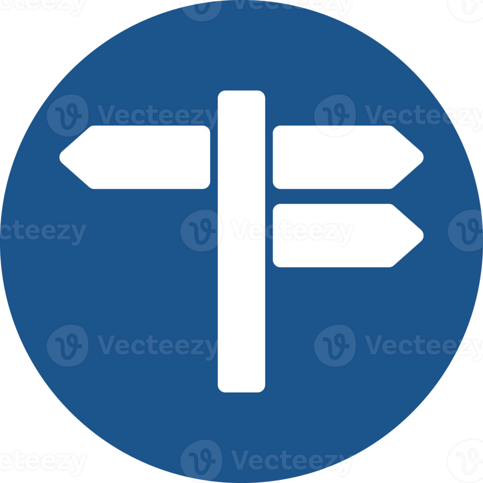 Road signs icon in blue circle. png