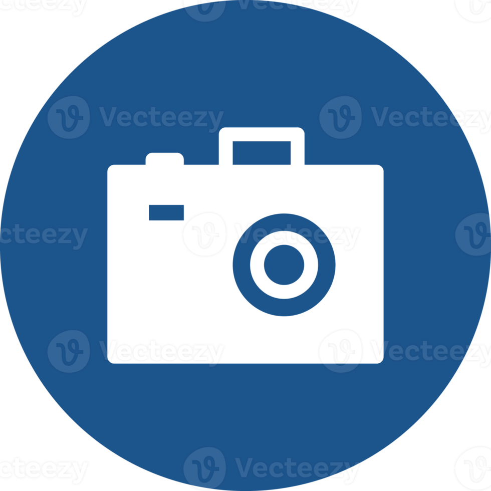 Camera icon in blue circle. png