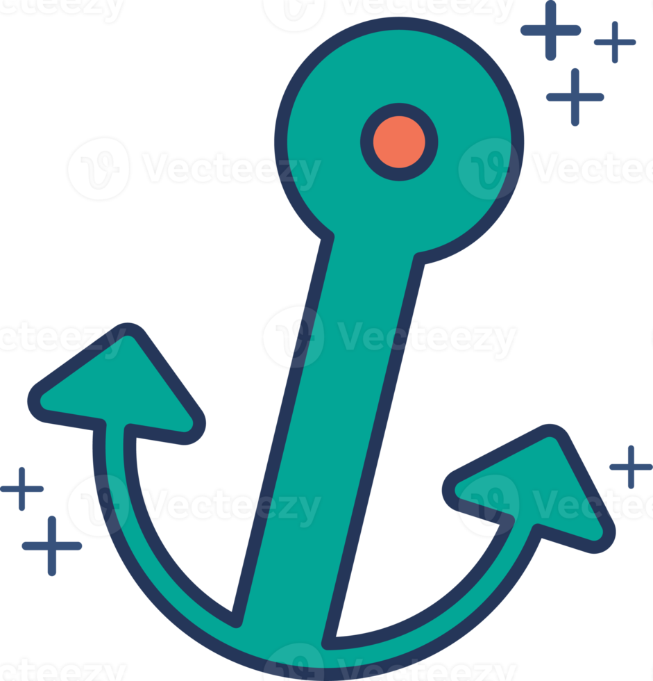 Anchor icon illustration glyph style design with color and plus sign. png