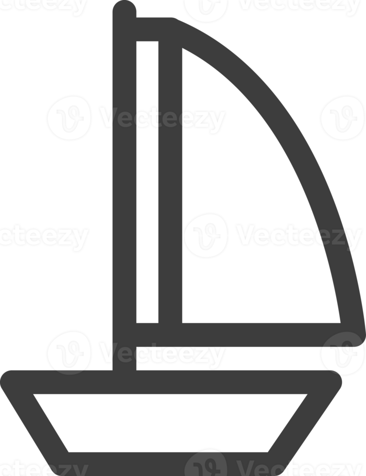 Segelboot dünne Linie Symbol, Reise-Icon-Set. png