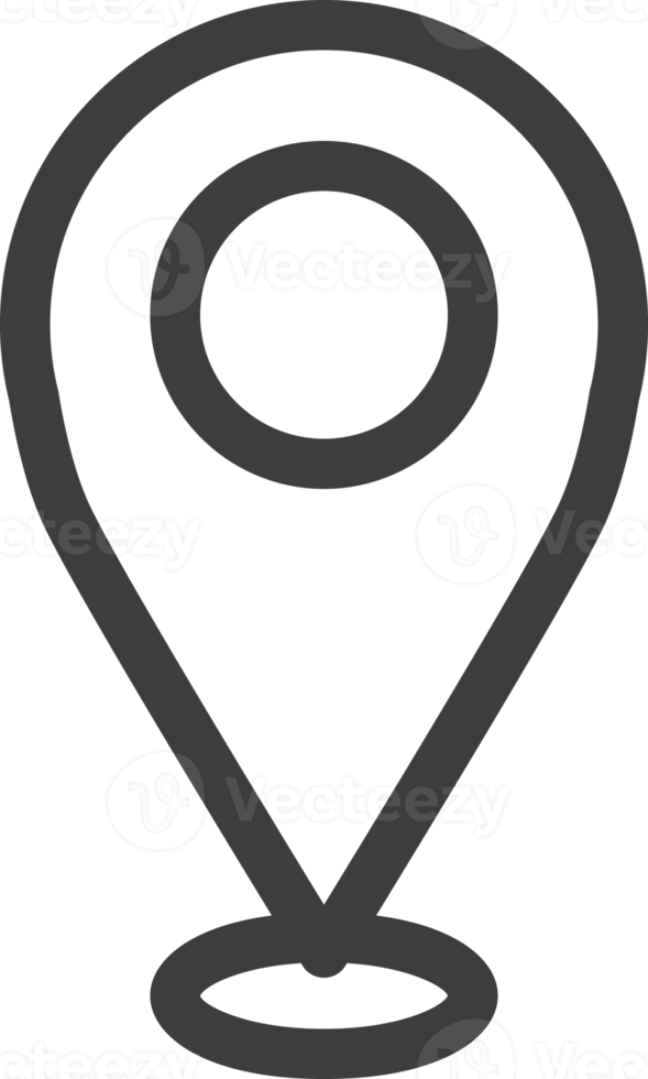 verifique no ícone de linha fina de localização, conjunto de ícones de viagem. png