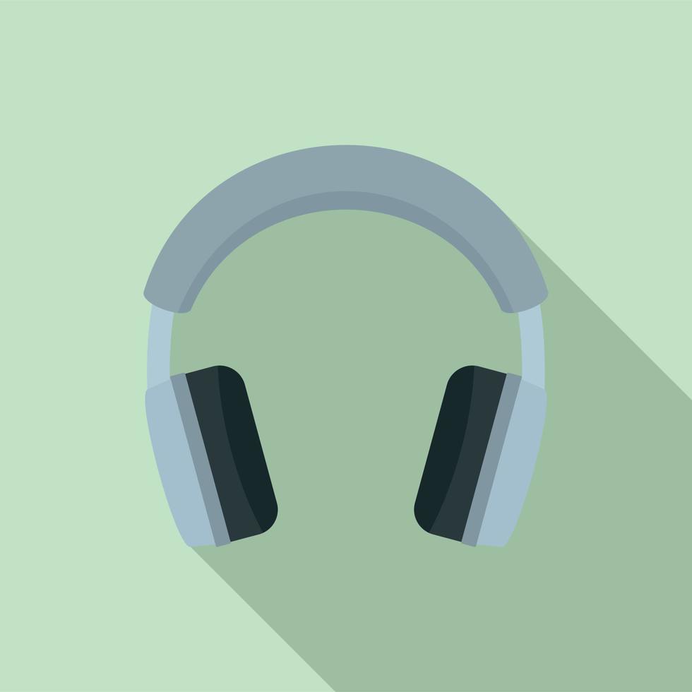 icono de auriculares gris, tipo plano vector