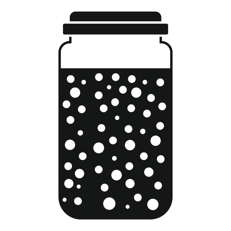 Peas sauce jar icon, simple style vector