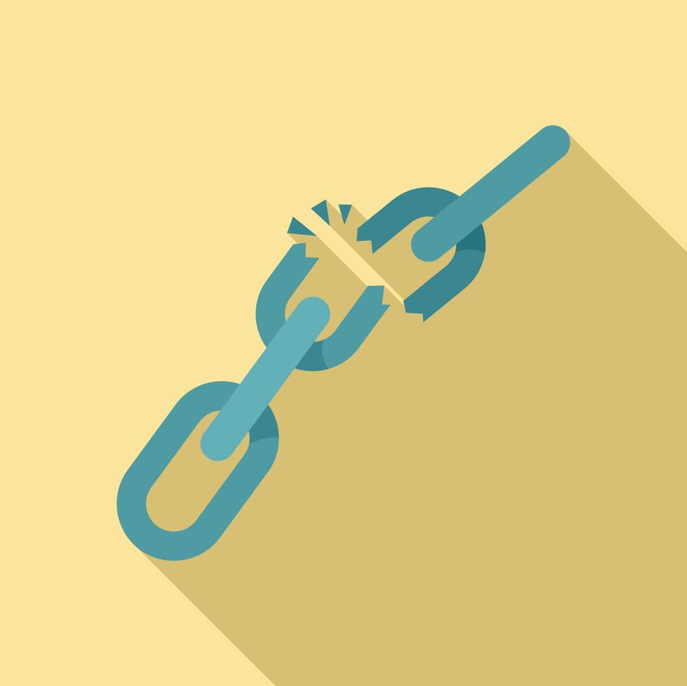 Broken chain icon, flat style vector