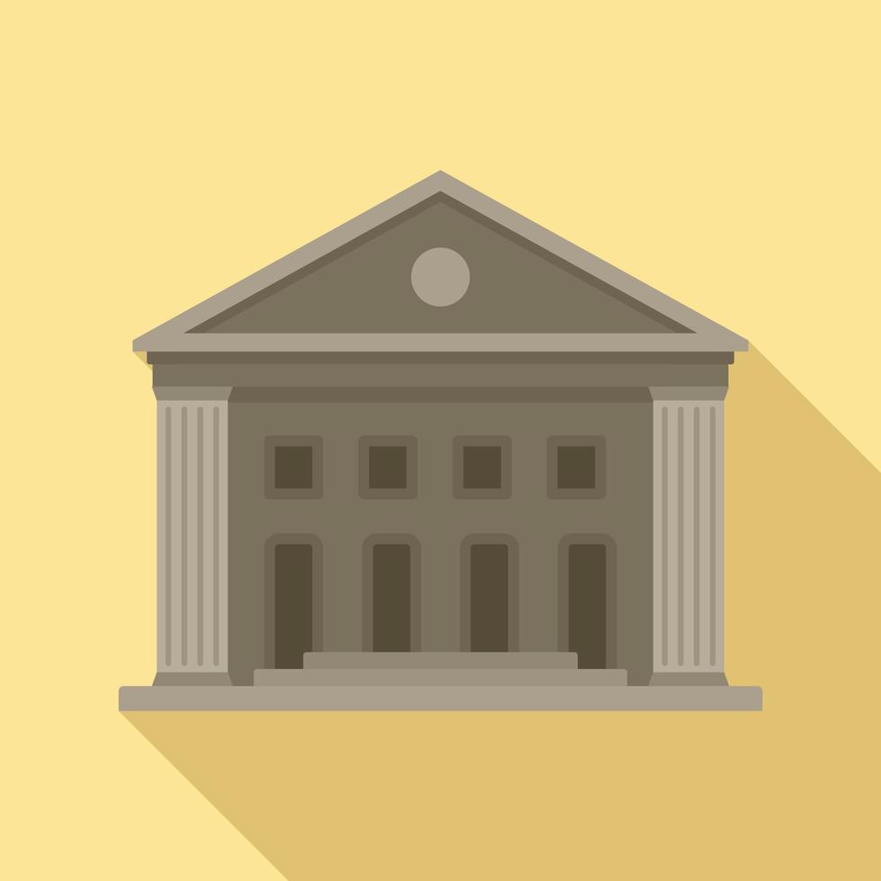 Old courthouse icon, flat style vector