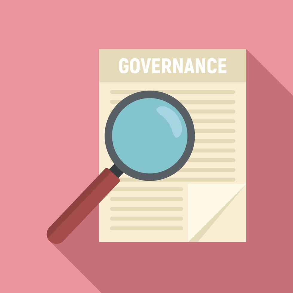 Governance paper icon, flat style vector