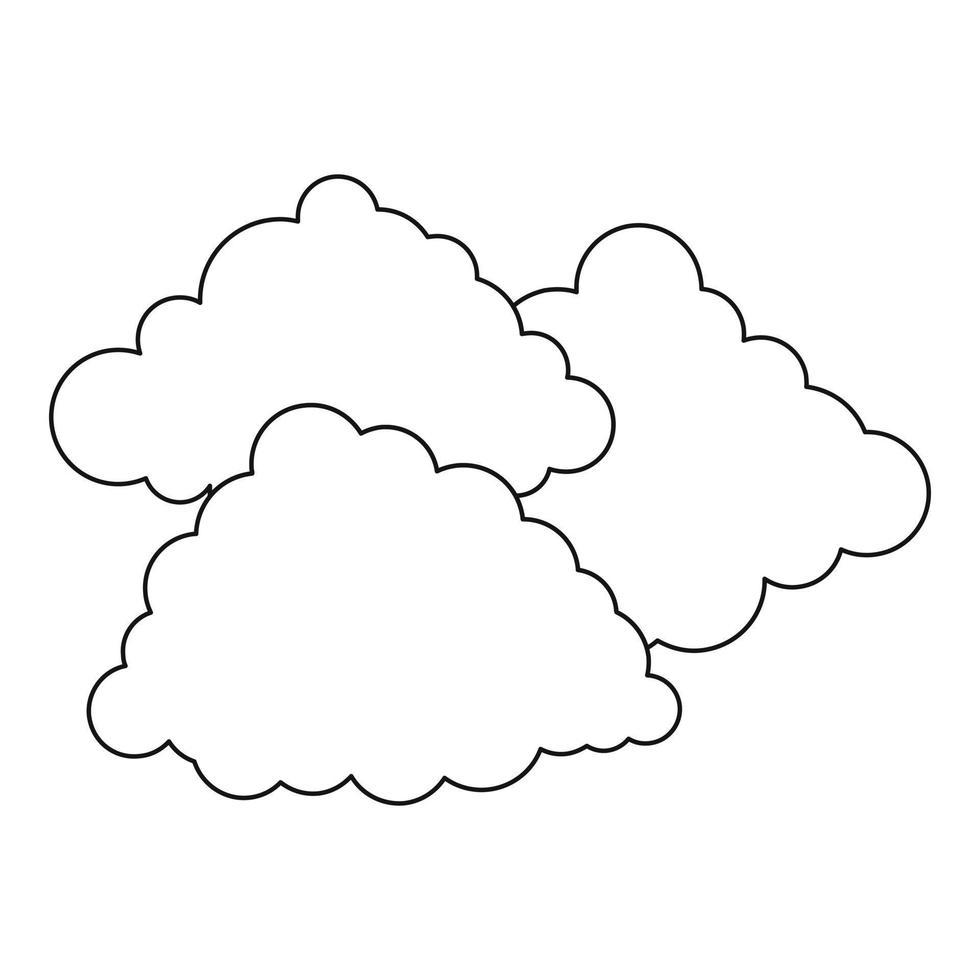 Cloudy weather icon, outline style. vector