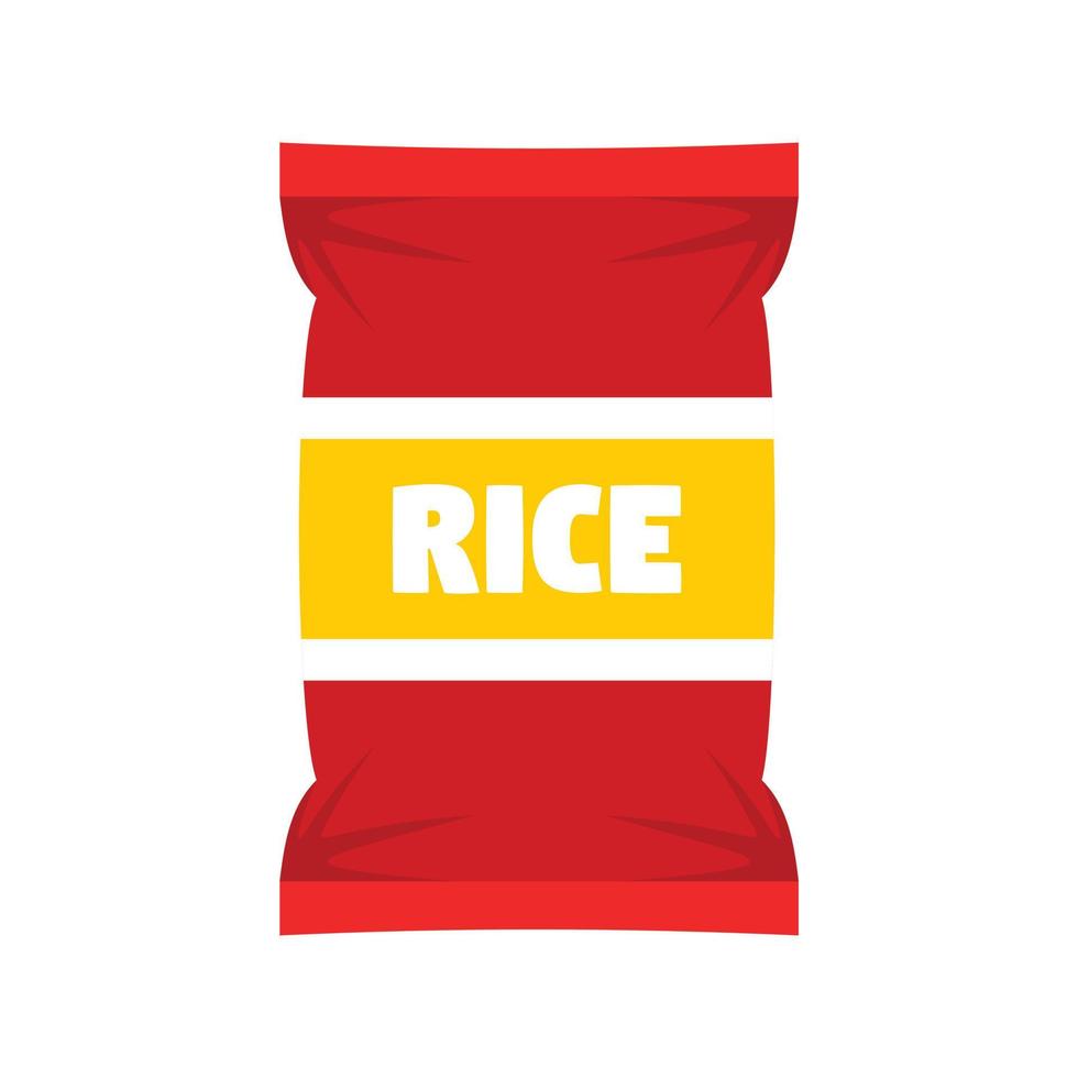 Red rice package icon, flat style vector