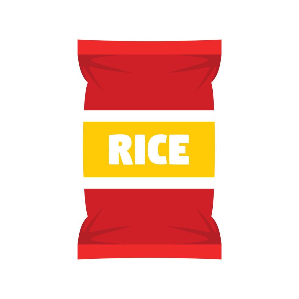 icono de paquete de arroz rojo, estilo plano vector