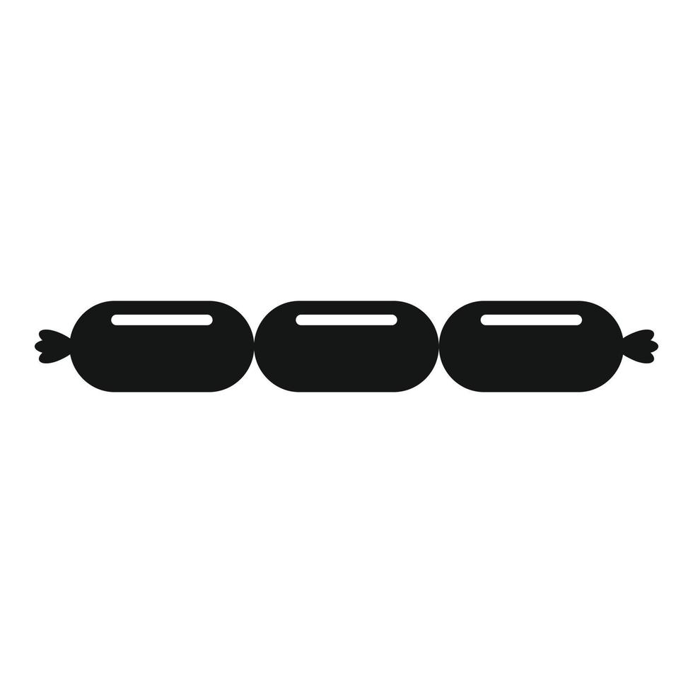 Pork sausage icon, simple style vector