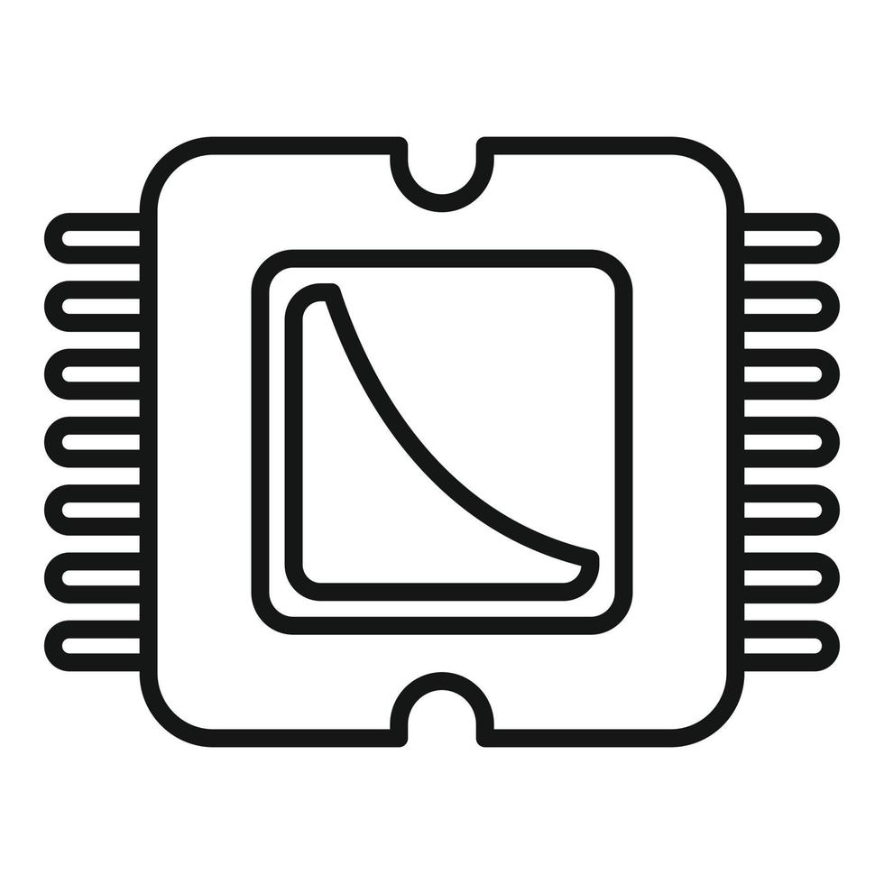 Phone processor icon, outline style vector