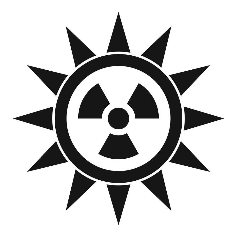 Sun radiation icon, simple style vector