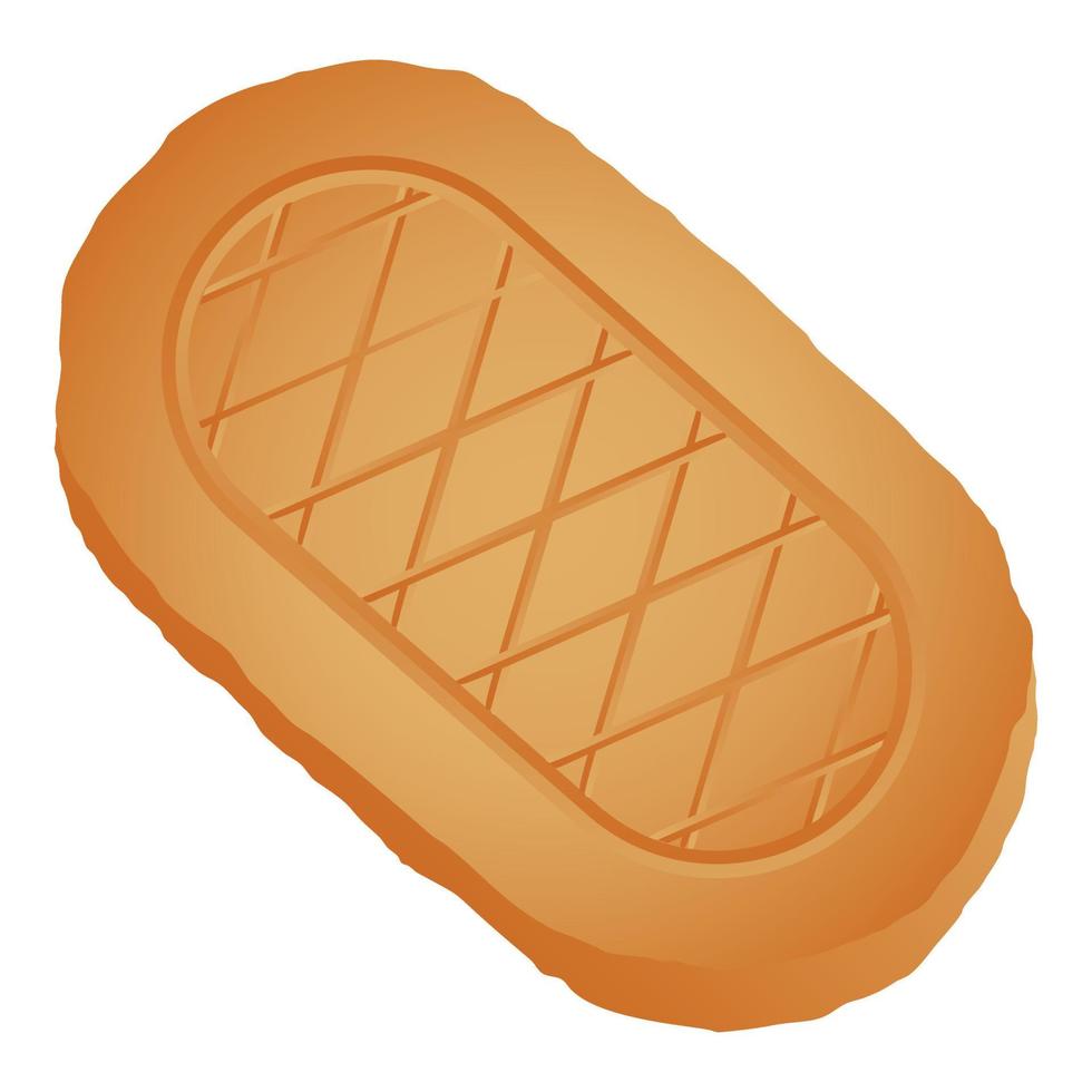 Traditional cookie icon, cartoon style vector