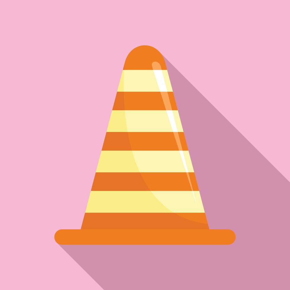 Road cone icon, flat style vector