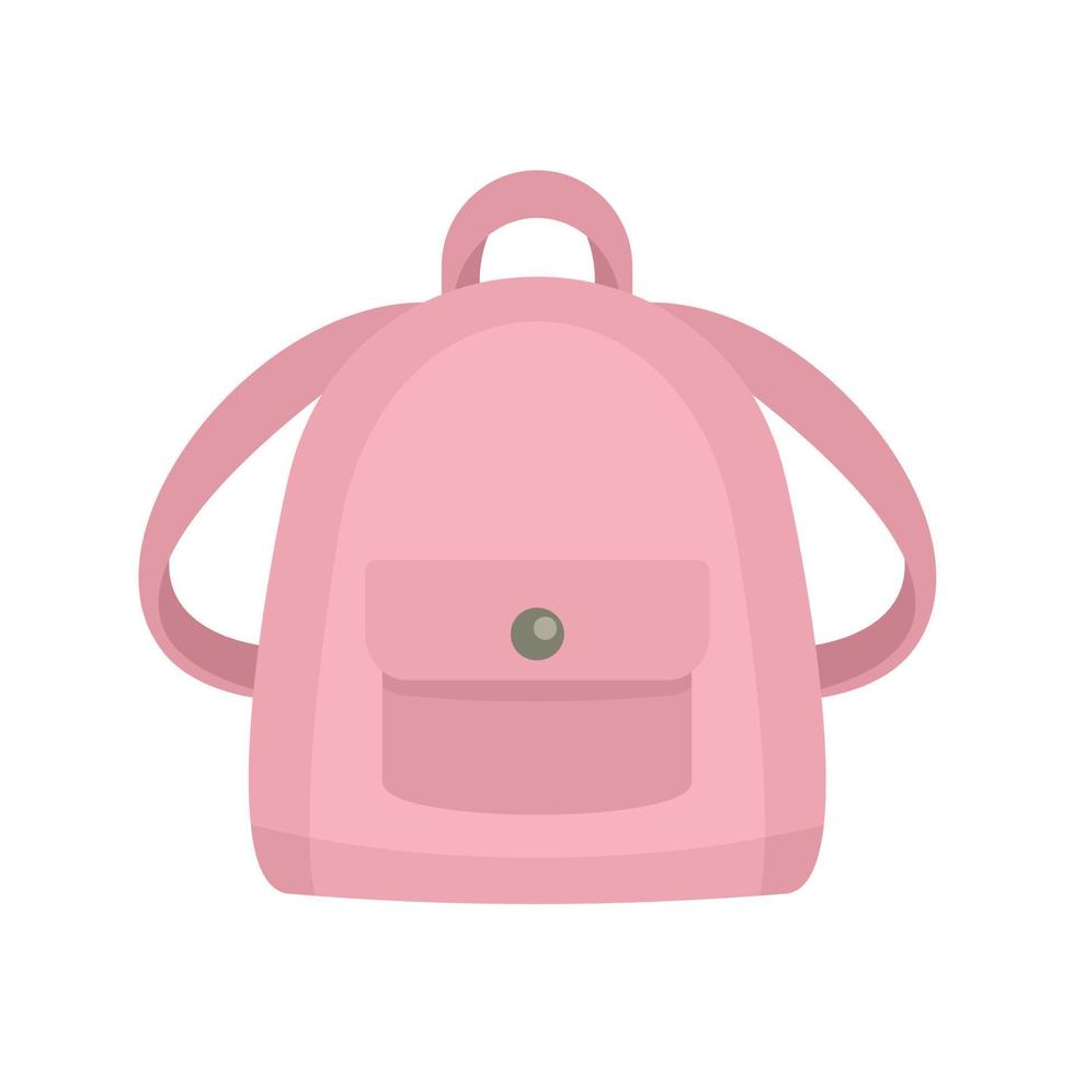 Girl backpack icon, flat style vector
