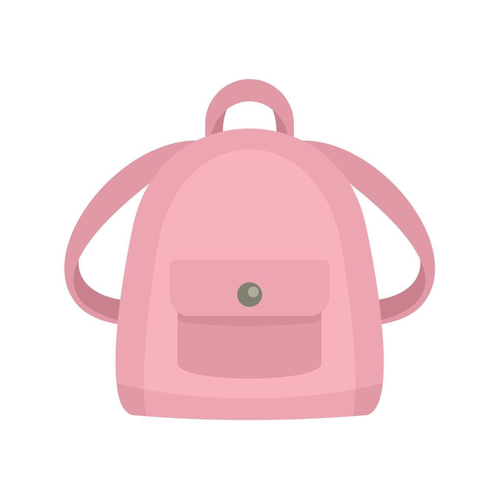 Girl backpack icon, flat style vector