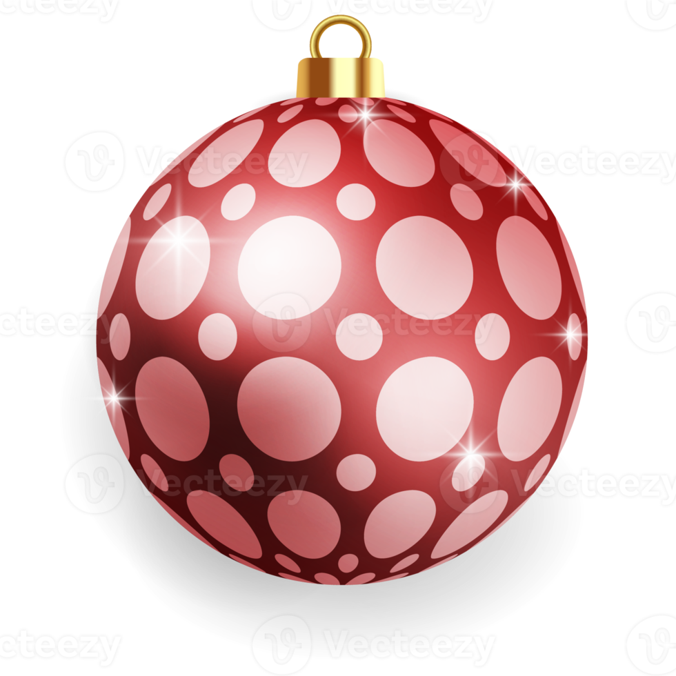 Metallic Red Christmas Ball. png